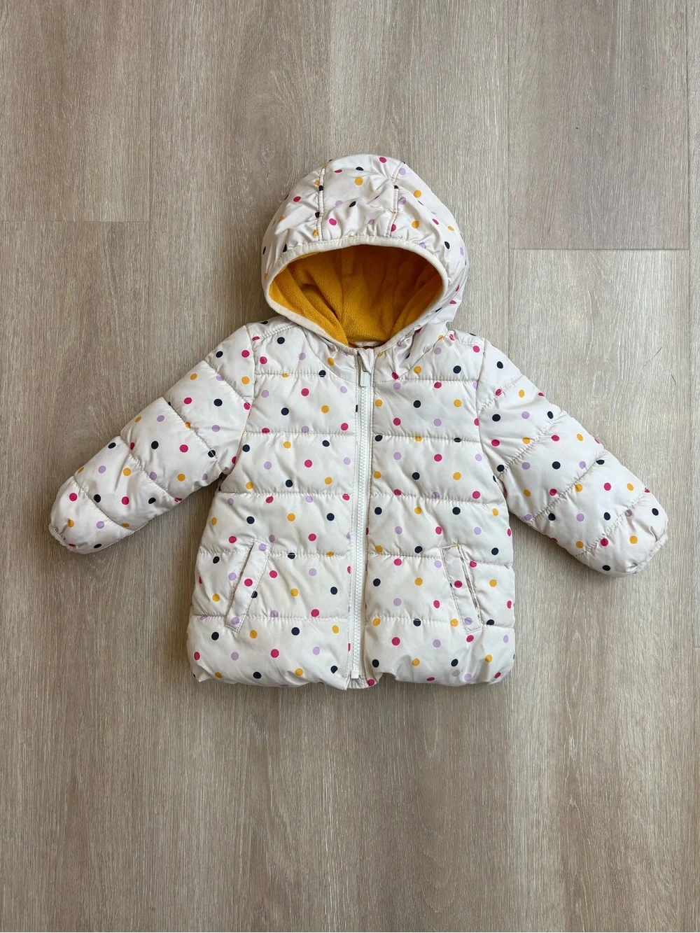 Old Navy Kids Polka Dot Puffer Jacket - Size 18-24m